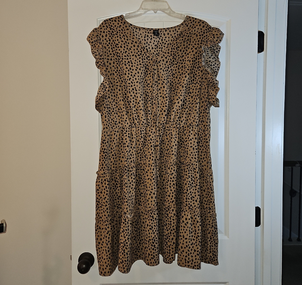 SHEIN Brown and Black Midi Dress